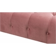 Pemberly Row Contemporary Tufted Roll Arm Chaise Lounge in Ash Rose