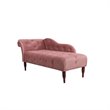 Pemberly Row Contemporary Tufted Roll Arm Chaise Lounge in Ash Rose