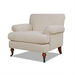 Pemberly Row Accent Arm Chair with Metal Casters in Sky Neutral