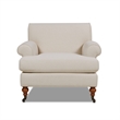 Pemberly Row Accent Arm Chair with Metal Casters in Sky Neutral