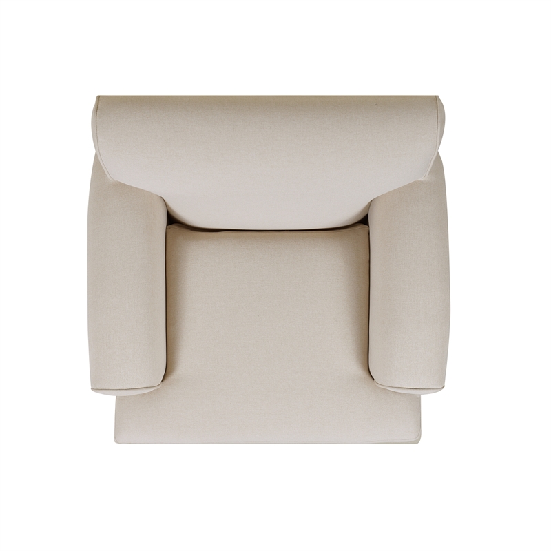 Pemberly Row Accent Arm Chair with Metal Casters in Sky Neutral