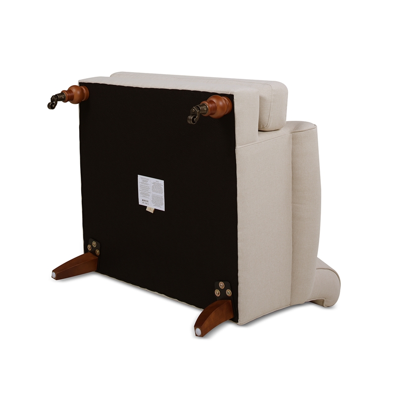 Pemberly Row Accent Arm Chair with Metal Casters in Sky Neutral