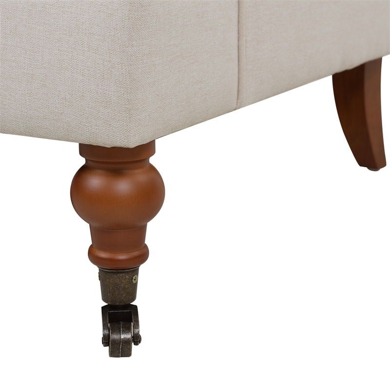 Pemberly Row Accent Arm Chair with Metal Casters in Sky Neutral