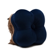 Pemberly Row Contemporary Hand-Tufted Clover Ottoman in Navy Blue