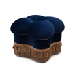 Pemberly Row Contemporary Hand-Tufted Clover Ottoman in Navy Blue
