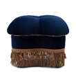 Pemberly Row Contemporary Hand-Tufted Clover Ottoman in Navy Blue