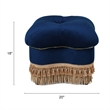 Pemberly Row Contemporary Hand-Tufted Clover Ottoman in Navy Blue