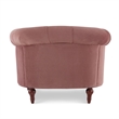 Pemberly Row Contemporary Tufted Accent Chair in Ash Rose Velvet Pink