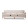Pemberly Row Recessed Arm Sofa with Metal Casters in Sky Neutral