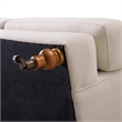 Pemberly Row Recessed Arm Sofa with Metal Casters in Sky Neutral