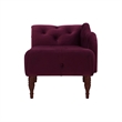 Pemberly Row Tufted Roll Arm Right-Facing Chaise Lounge in Burgundy