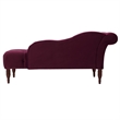 Pemberly Row Tufted Roll Arm Right-Facing Chaise Lounge in Burgundy