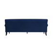 Pemberly Row Recessed Arm Sofa with Metal Casters in Navy Blue