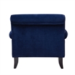 Pemberly Row Accent Arm Chair with Metal Casters in Navy Blue