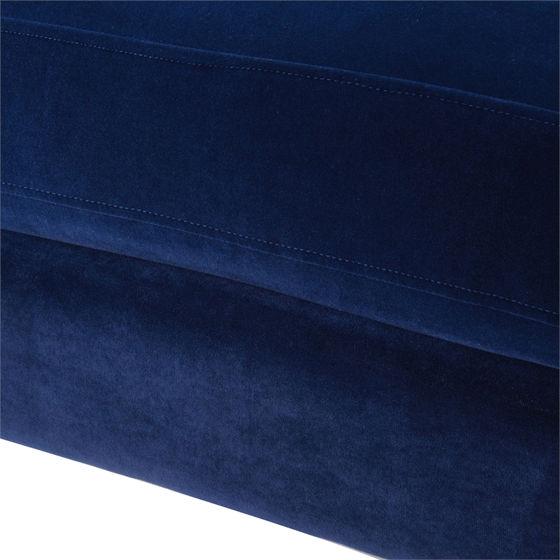 Pemberly Row Accent Arm Chair with Metal Casters in Navy Blue