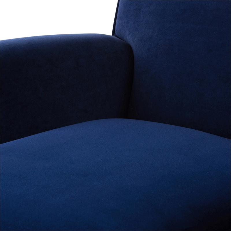 Pemberly Row Accent Arm Chair with Metal Casters in Navy Blue