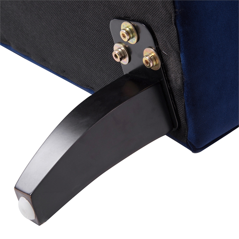 Pemberly Row Accent Arm Chair with Metal Casters in Navy Blue