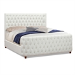 Pemberly Row King Tufted Wingback Panel Bed in Antique White