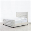 Pemberly Row King Tufted Wingback Panel Bed in Antique White