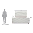 Pemberly Row King Tufted Wingback Panel Bed in Antique White
