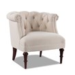 Pemberly Row Tufted Accent Chair with Rolled Arms in Sky Neutral