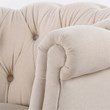 Pemberly Row Tufted Accent Chair with Rolled Arms in Sky Neutral