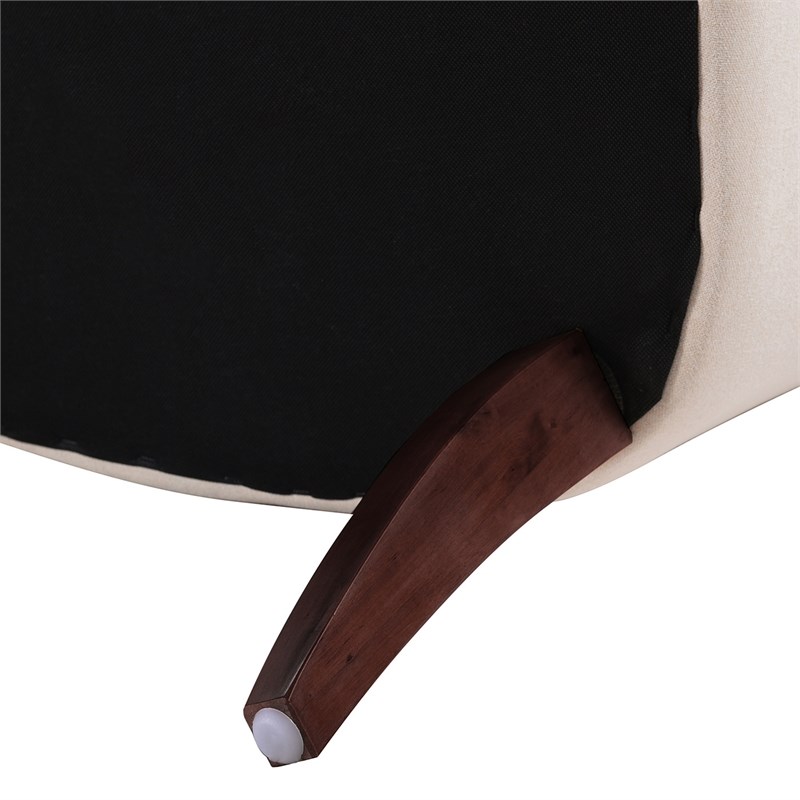 Pemberly Row Tufted Accent Chair with Rolled Arms in Sky Neutral