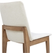 Pemberly Row Reclaimed Pine Wood Dining Chair Set of 2 in Light Beige Chenille