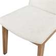 Pemberly Row Reclaimed Pine Wood Dining Chair Set of 2 in Light Beige Chenille