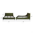 Pemberly Row King Vertical Tufted Platform Bed Set in Olive Green Velvet