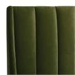 Pemberly Row King Vertical Tufted Platform Bed Set in Olive Green Velvet