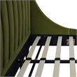 Pemberly Row King Vertical Tufted Platform Bed Set in Olive Green Velvet