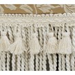 Pemberly Row Traditional Decorative Footstool with Tassel Fringe in Neutral