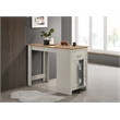 Pemberly Row Light Gray Engineered Wood Counter Height Table with Cabinet