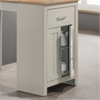 Pemberly Row Light Gray Engineered Wood Counter Height Table with Cabinet