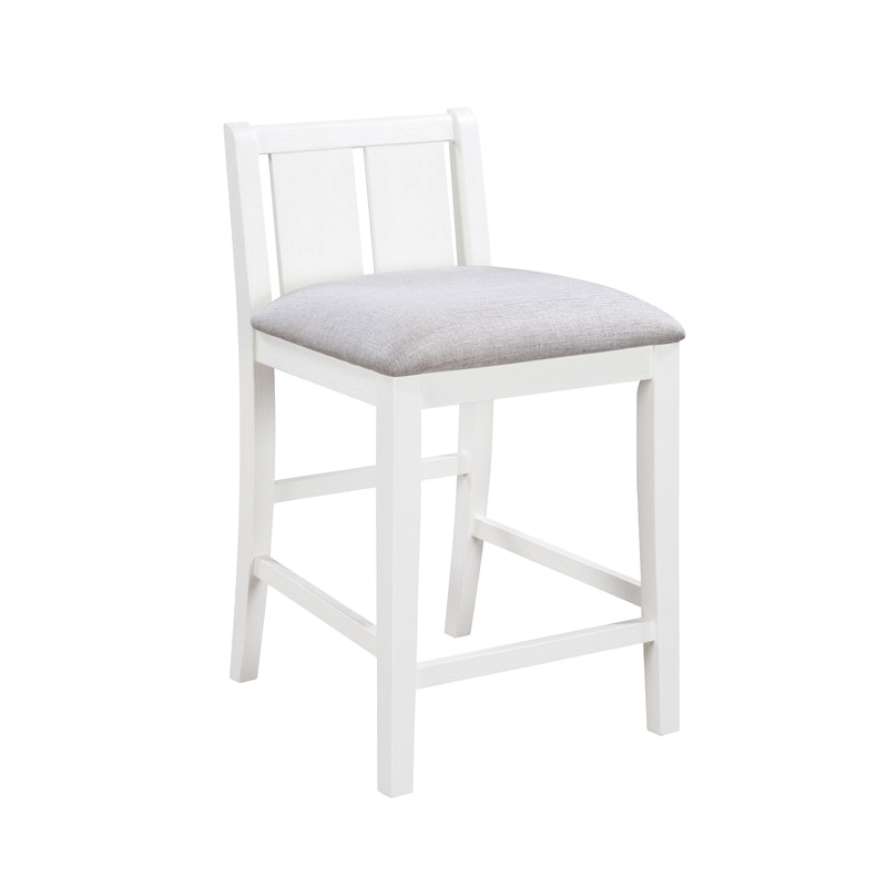 Pemberly Row 3-Piece White Counter Height Dining Table with Shelves and 2 Chairs