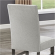 Pemberly Row Set of 2 Light Gray Fabric Parsons Dining Chairs with Wood Legs