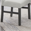 Pemberly Row Set of 2 Light Gray Fabric Parsons Dining Chairs with Wood Legs