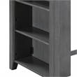 Pemberly Row 3-Piece Gray Counter Height Dining Table with Shelves and 2 Chairs