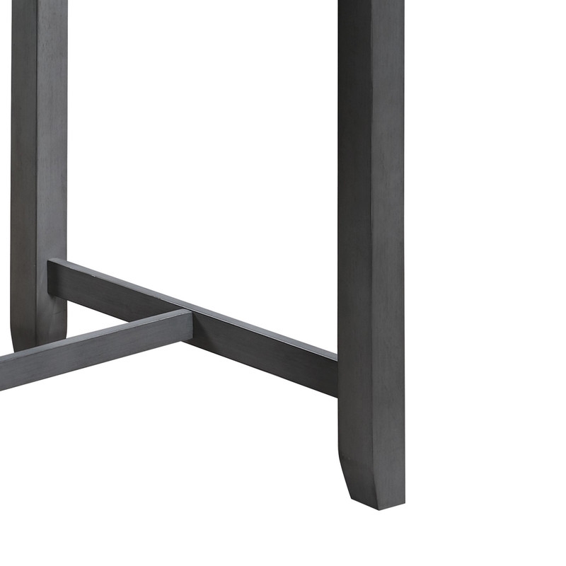 Pemberly Row 3-Piece Gray Counter Height Dining Table with Shelves and 2 Chairs