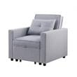 Pemberly Row Linen Convertible Sleeper Chair with Side Pocket in Light Gray