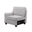 Pemberly Row Light Gray Linen 8Pc Modular L-Shape Sectional Sofa and Ottoman
