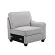 Pemberly Row Light Gray Linen 8Pc Modular L-Shape Sectional Sofa and Ottoman