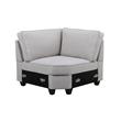 Pemberly Row Light Gray Linen 8Pc Modular L-Shape Sectional Sofa and Ottoman