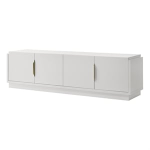 Pemberly Row 70&quot Wide White Wood 4-Door TV Stand with Adjustable Shelf
