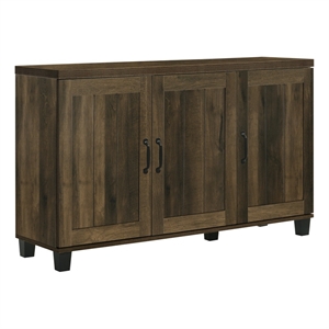 Pemberly Row 45&quot Dark Dusty Oak Engineered Wood 3-Door Shoe Cabinet with Shelves