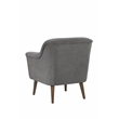 Pemberly Row Gray Woven Fabric Oversized Armchair with Walnut Finish Wooden Legs