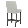 Pemberly Row Set of 2 Light Gray Fabric Counter Height Chairs with Footrest