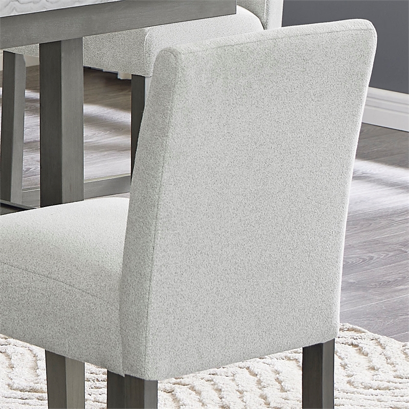 Pemberly Row Set of 2 Light Gray Fabric Counter Height Chairs with Footrest