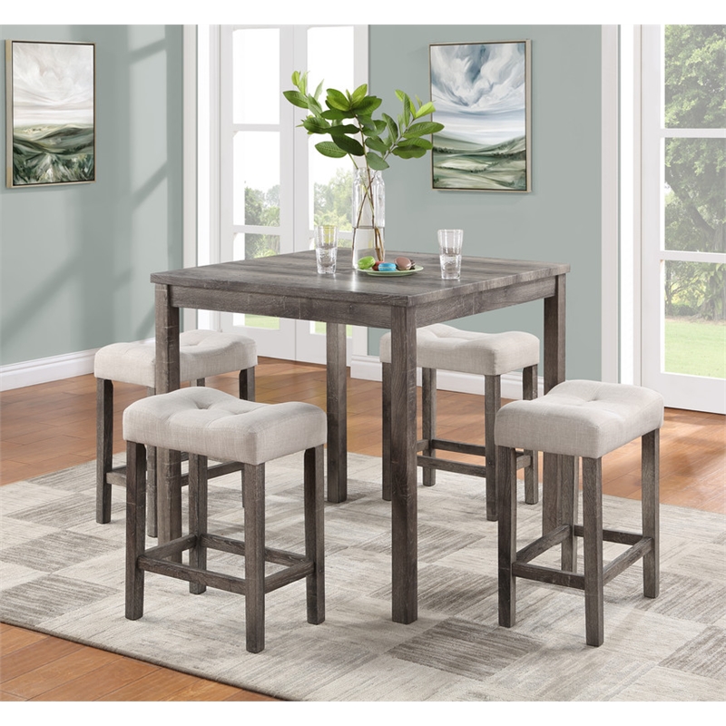 Pemberly Row Brown Wood 5-Piece 36